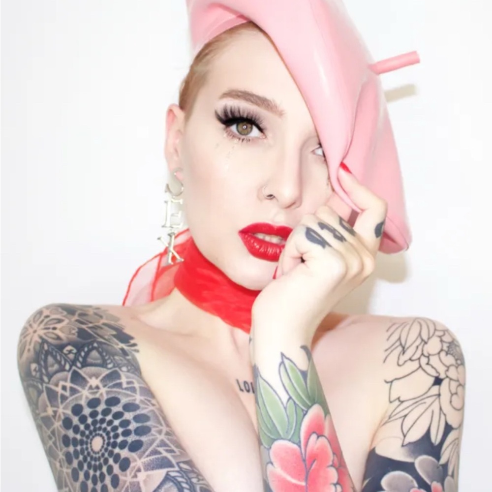 Torture Garden RED Latex Beret Hat